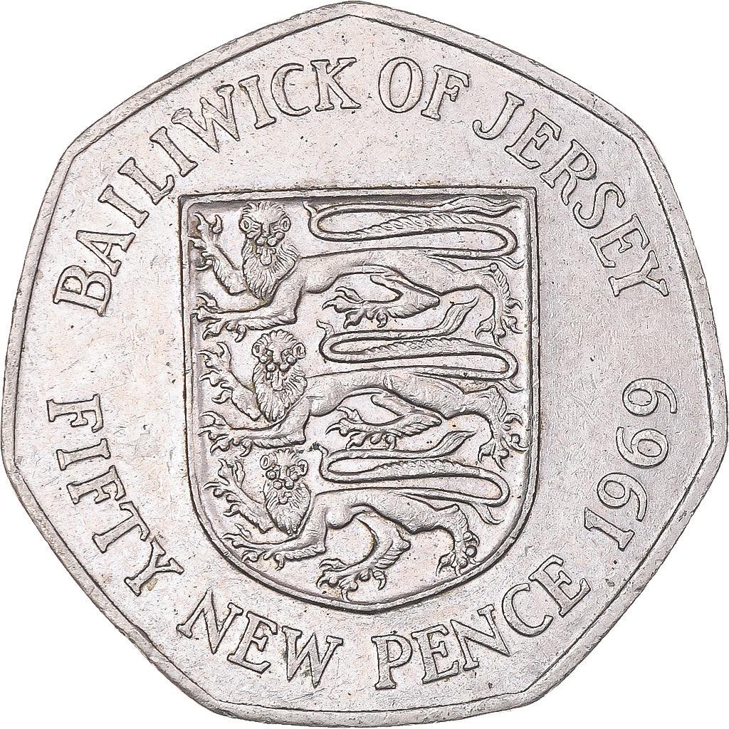 Coin, Jersey, 50 New Pence, 1969