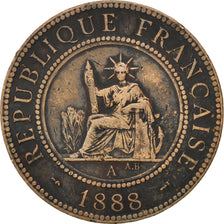 Coin, French Indochina, Cent, 1888, Paris, EF(40-45), Bronze, KM:1, Lecompte:39