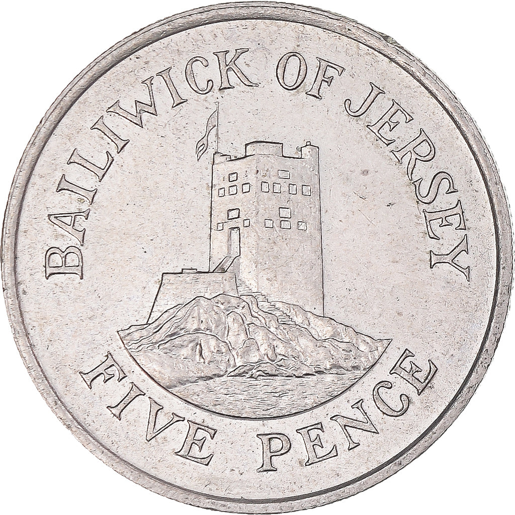 Münze, Jersey, 5 Pence, 1985