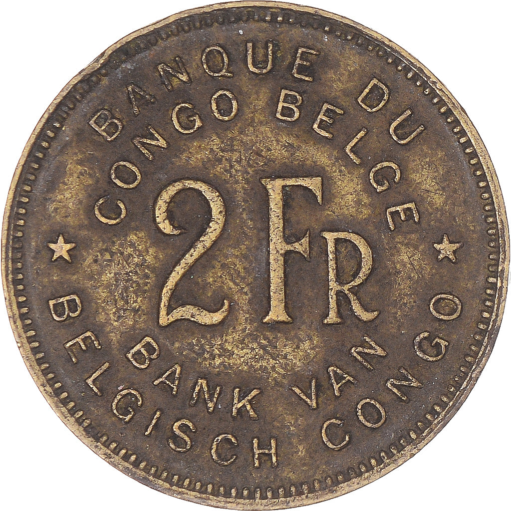 Moneta, Kongo Belgijskie, 2 Francs, 1946