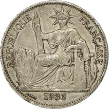 Indocina francese, 50 Cents, 1936, Paris, BB, Argento, KM:4a.2