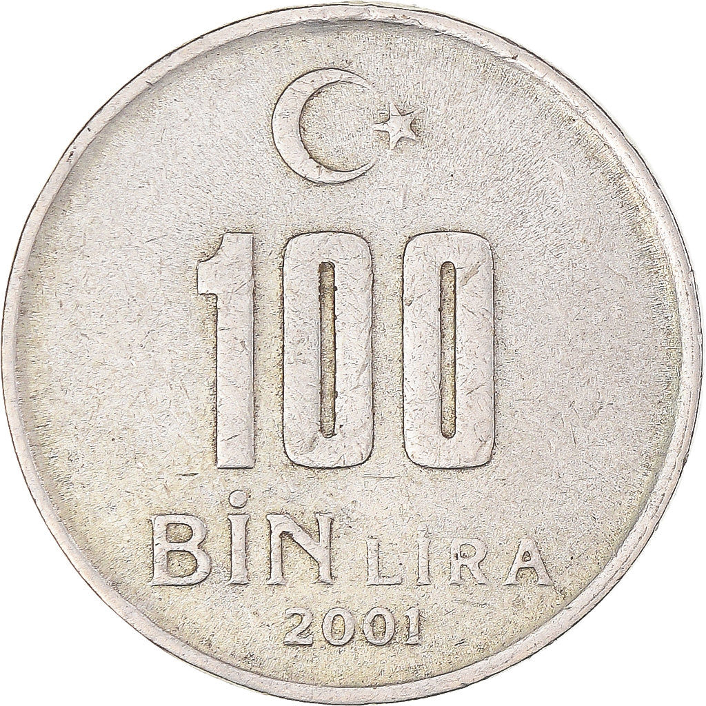 Moeda, Turquia, 100000 Lira, 100 Bin Lira, 2001