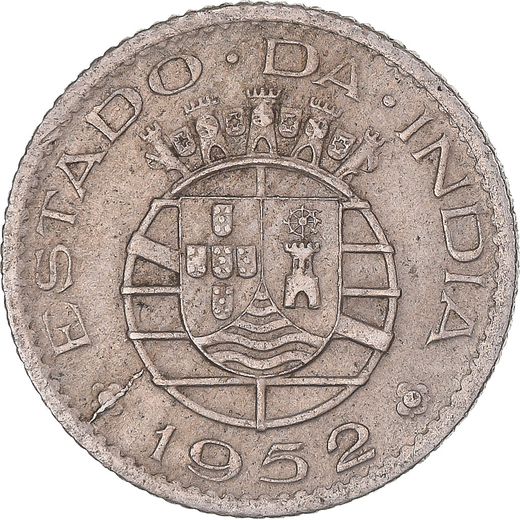 Coin, INDIA-PORTUGUESE, 1/4 Rupia, 1952