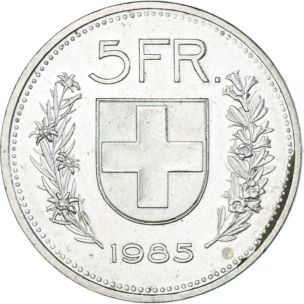 Münze, Schweiz, 5 Francs, 1985