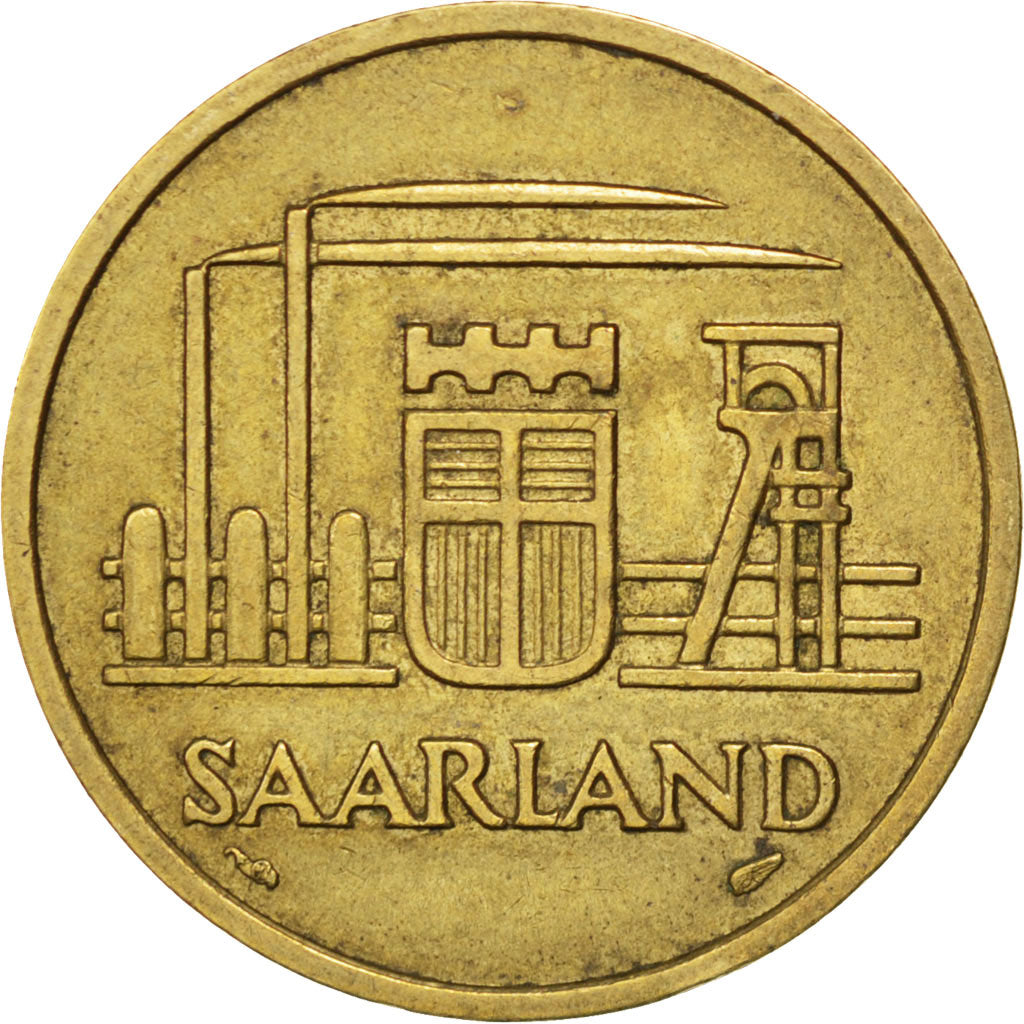 SAARLAND, 50 Franken, 1954, Paris, KM #3, EF(40-45), Aluminum-Bronze, 8.11
