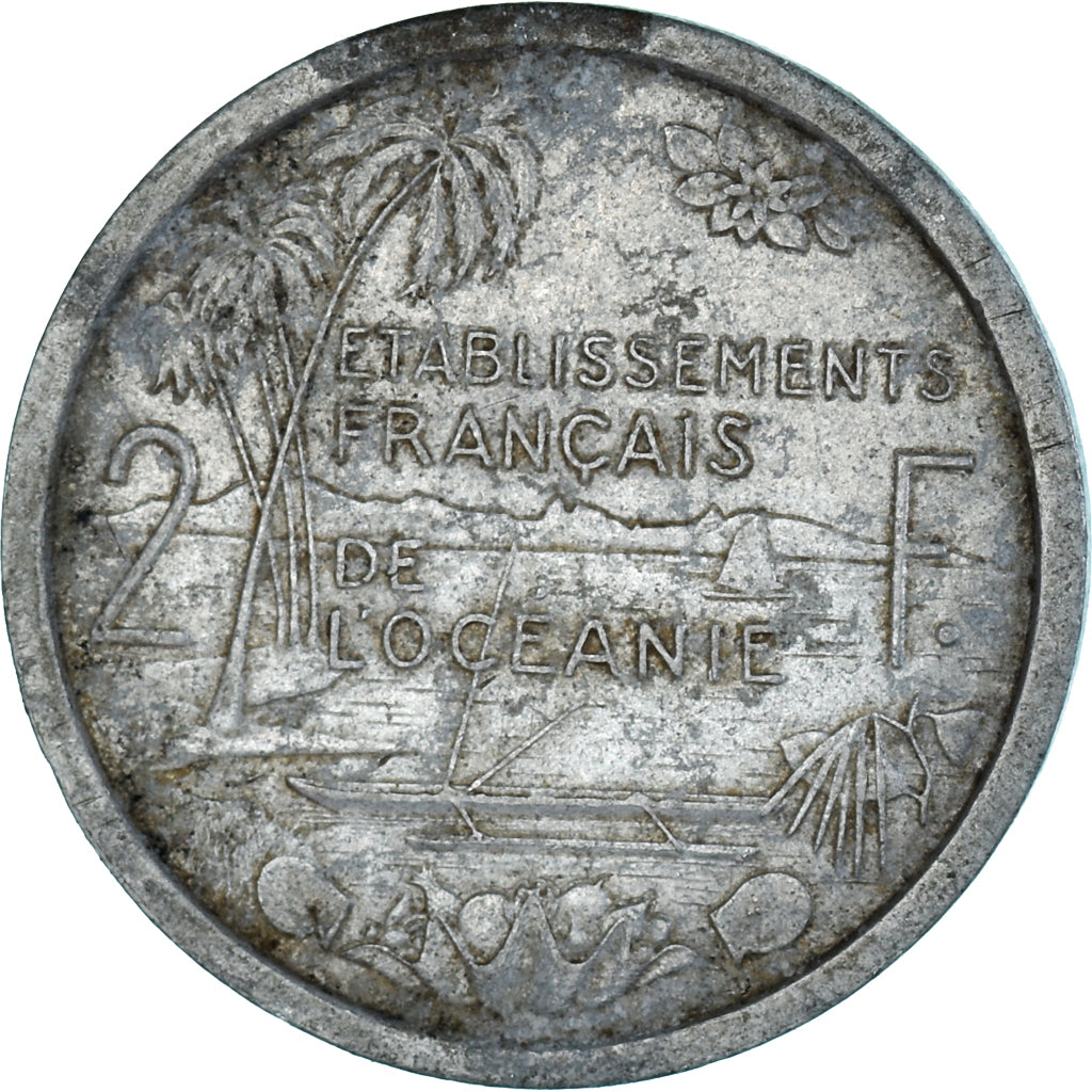 Münze, Oceania, 2 Francs, 1949