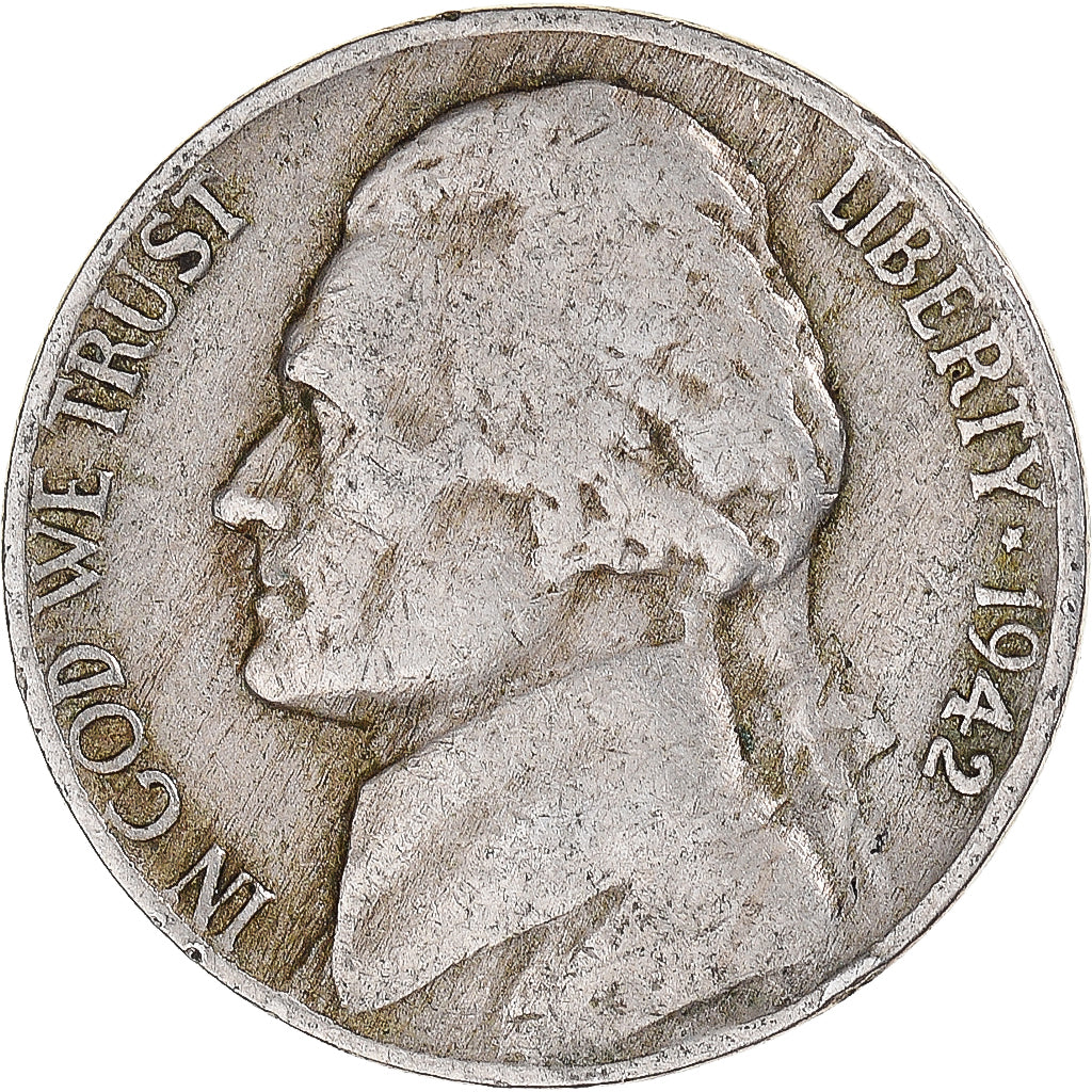 Monnaie, États-Unis, 5 Cents, 1942