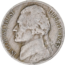Monnaie, États-Unis, 5 Cents, 1942