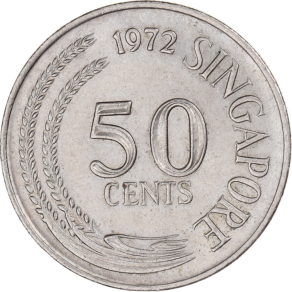 Coin, Singapore, 50 Cents, 1972