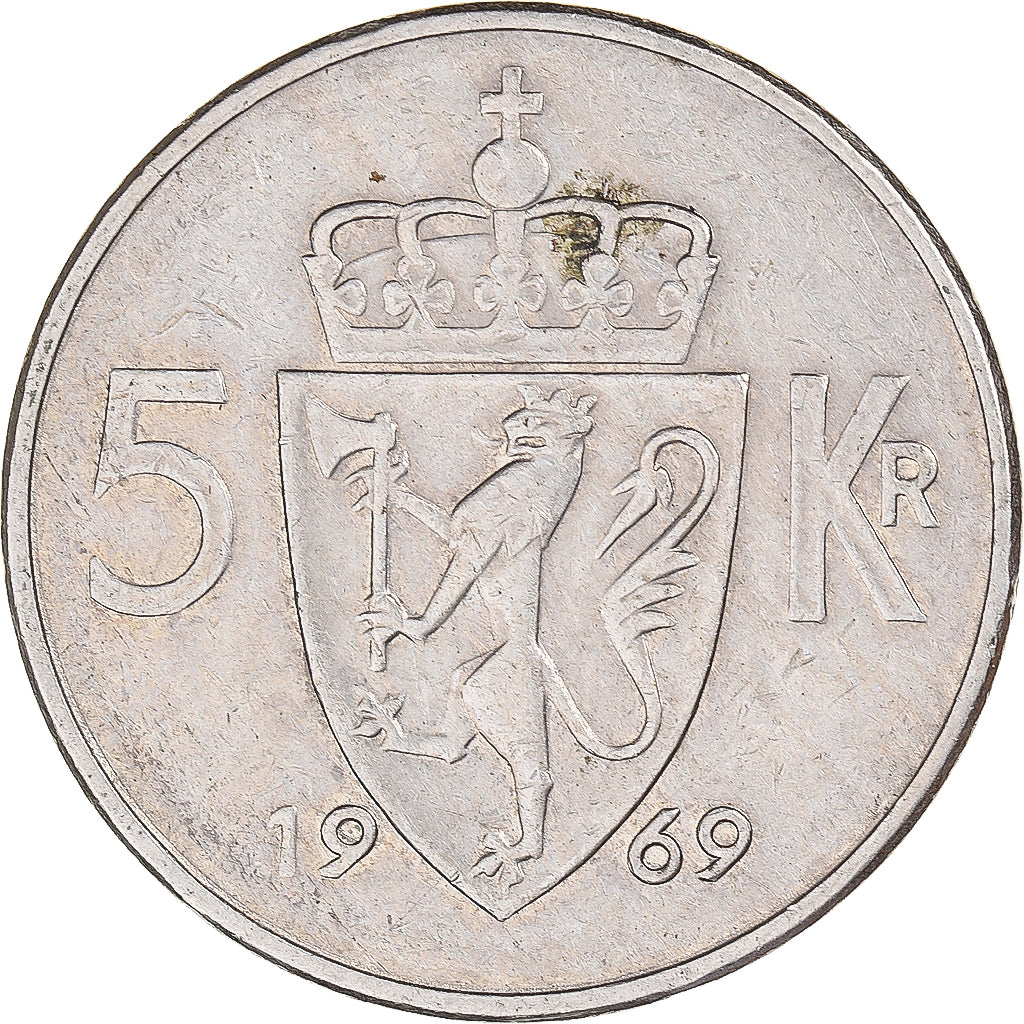 Moneta, Norwegia, 5 Kroner, 1969