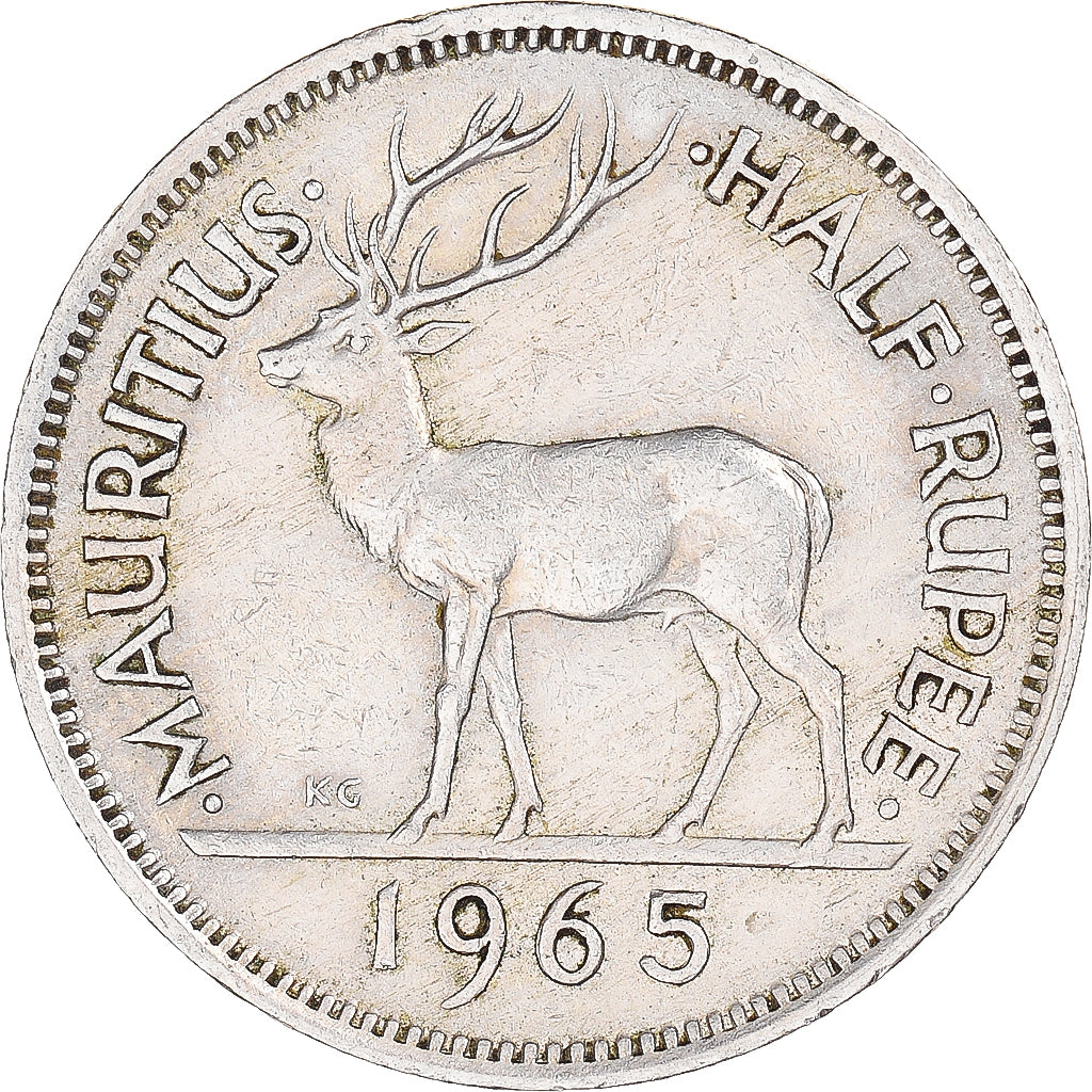 Monnaie, Maurice, 1/2 Rupee, 1965