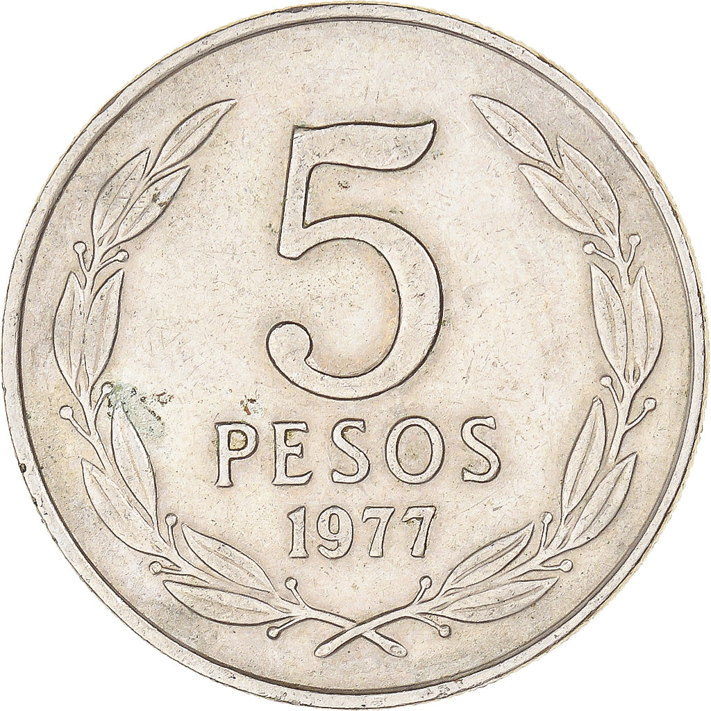 Monnaie, Chili, 5 Pesos, 1977