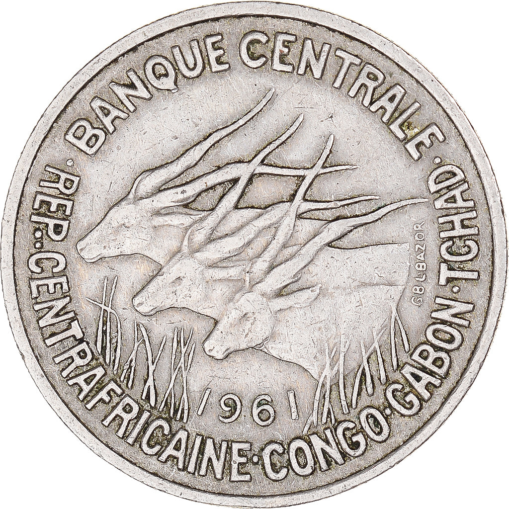 Coin, Central Africa, 50 Francs, 1961