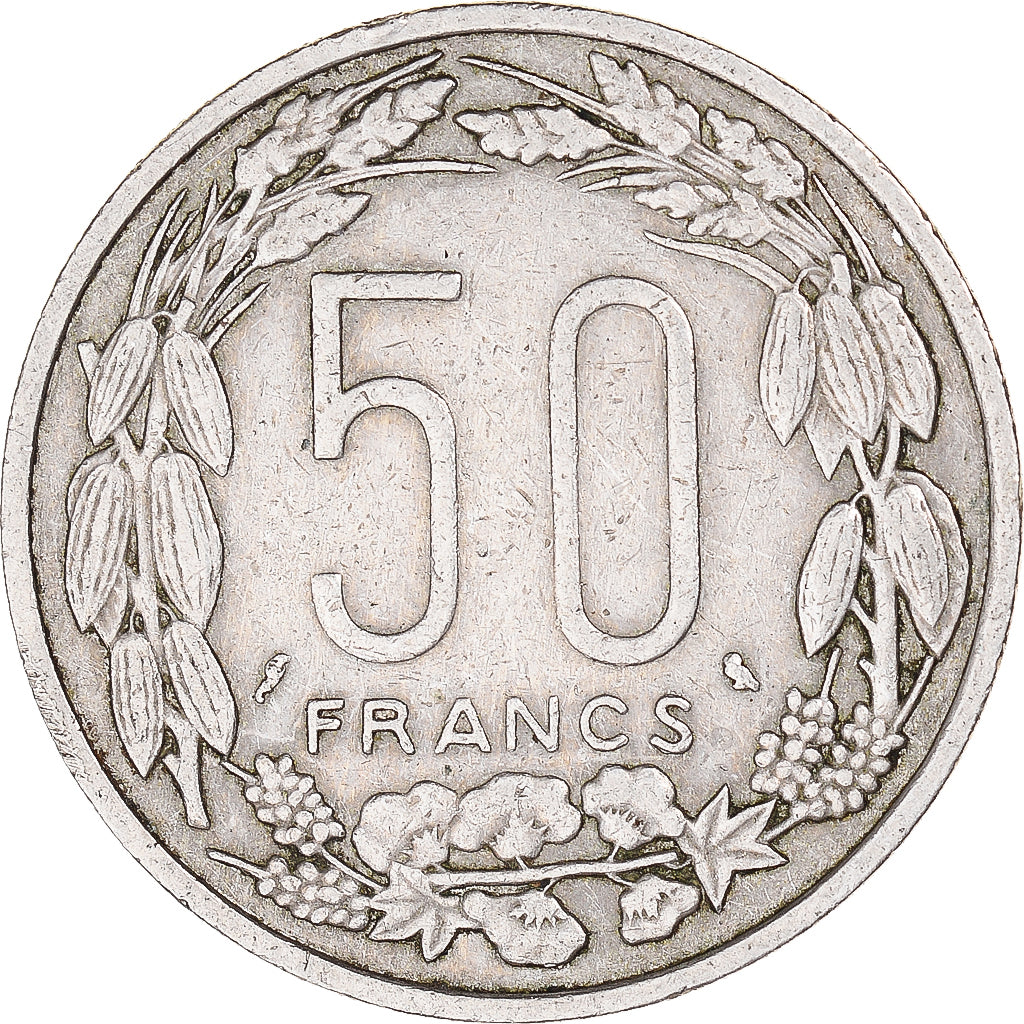 Coin, Central Africa, 50 Francs, 1961