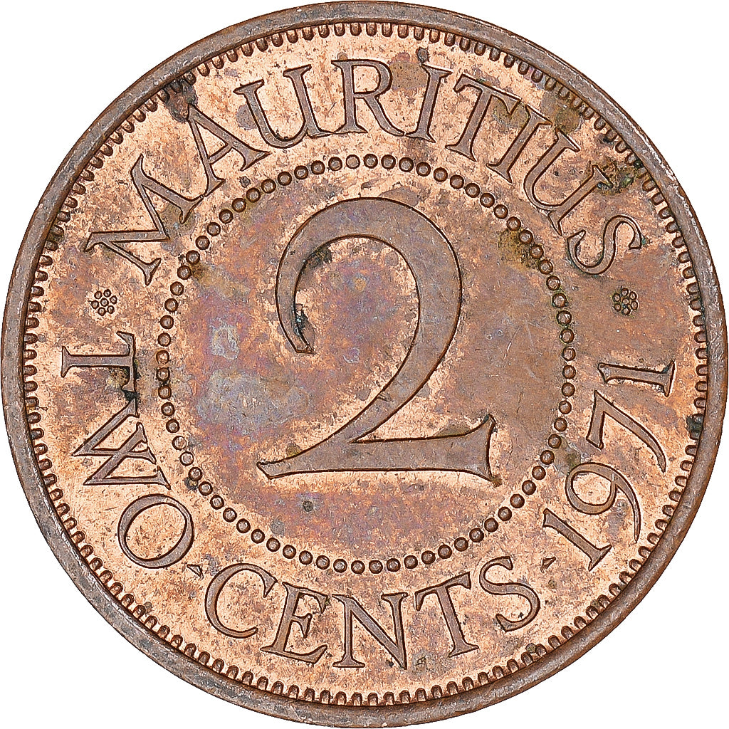 Moeda, Maurícia, 2 Cents, 1971
