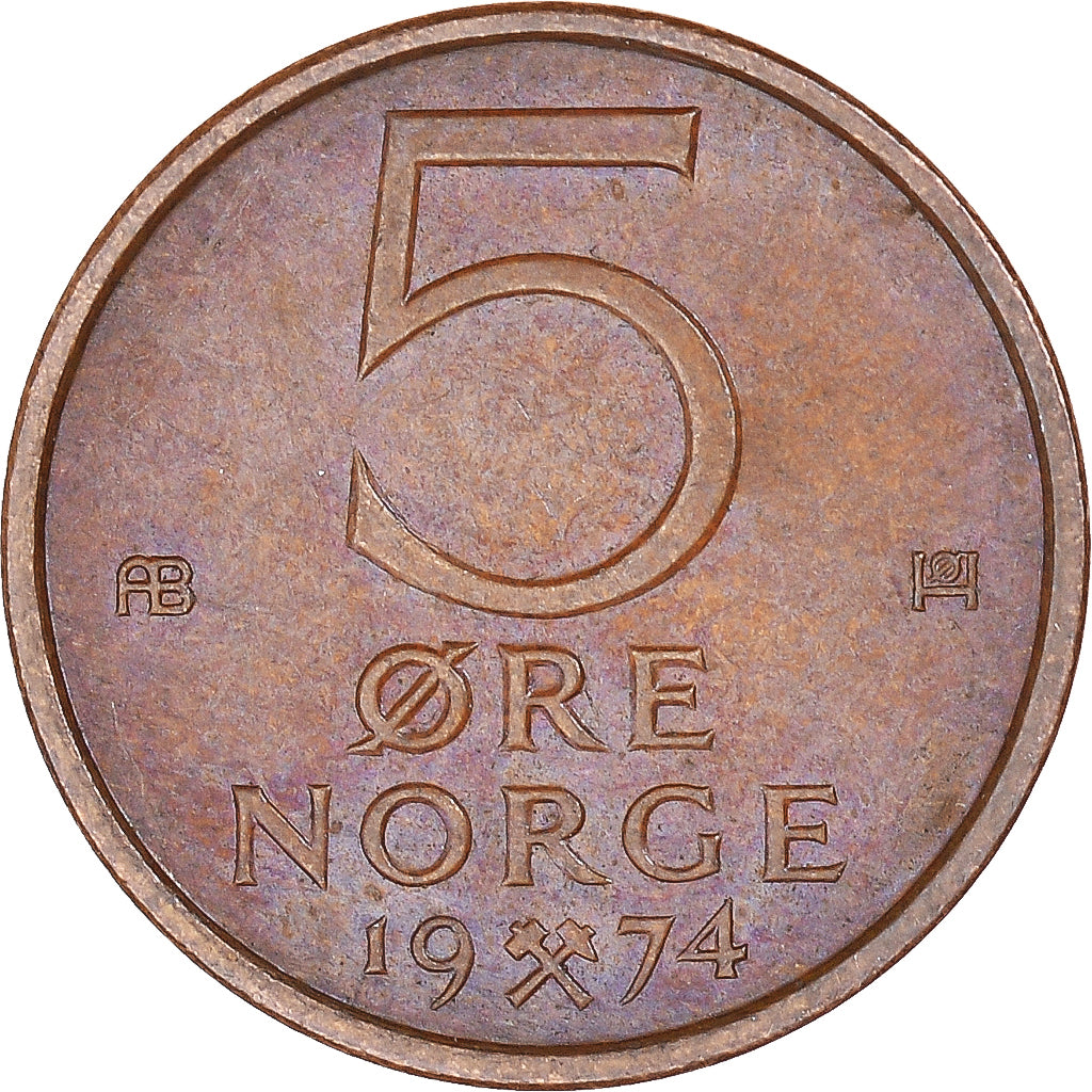 Moneda, Noruega, 5 Öre, 1974
