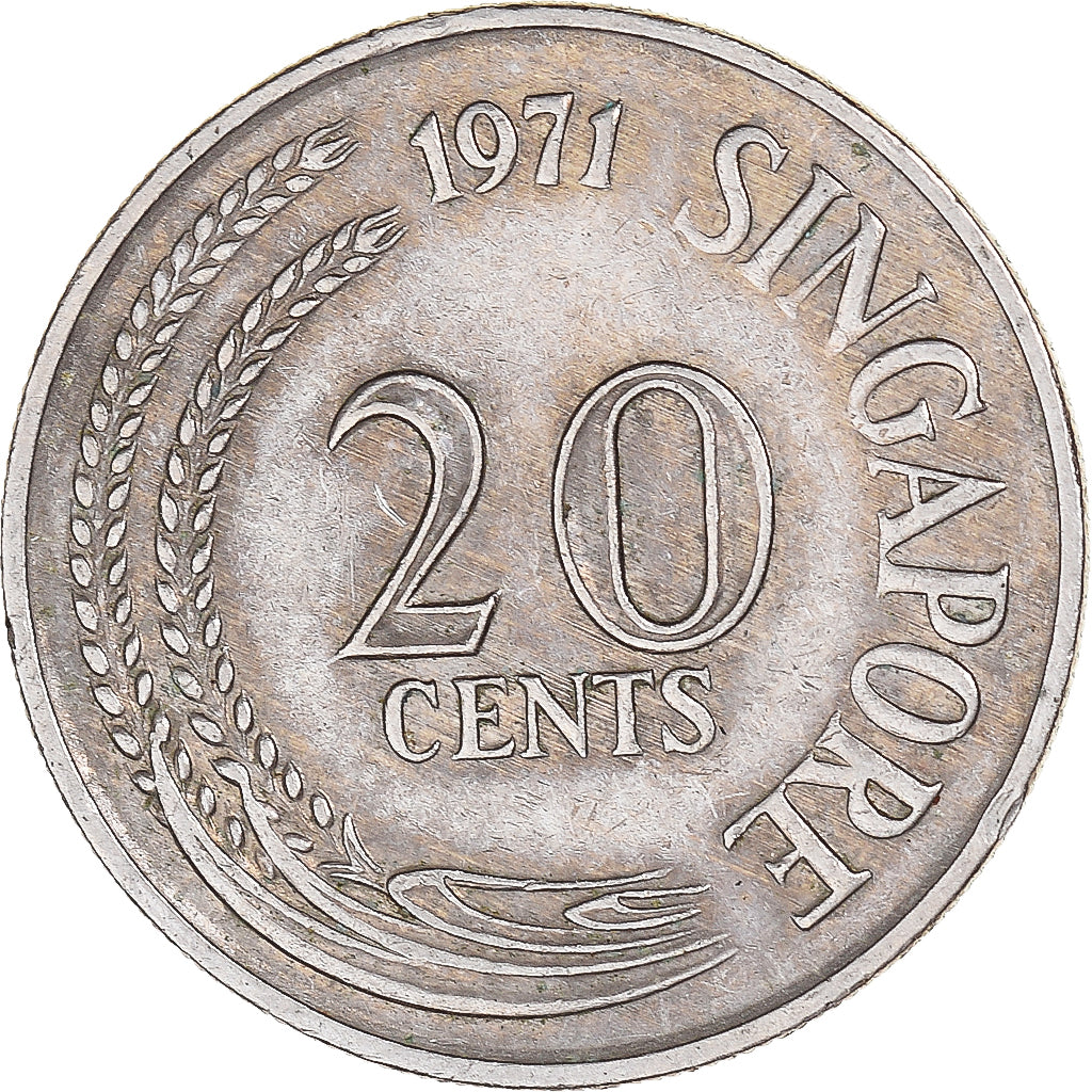 Münze, Singapur, 20 Cents, 1971