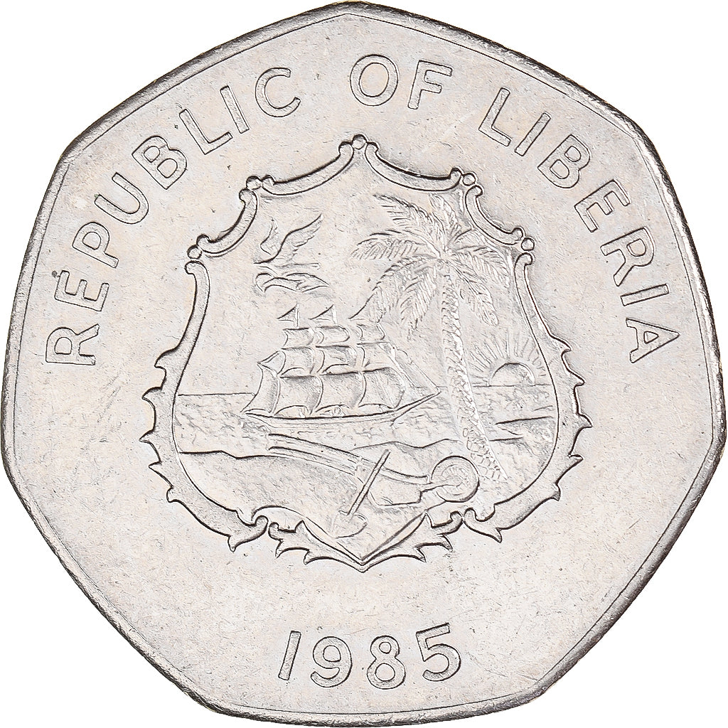 Coin, Liberia, 5 Dollars, 1985