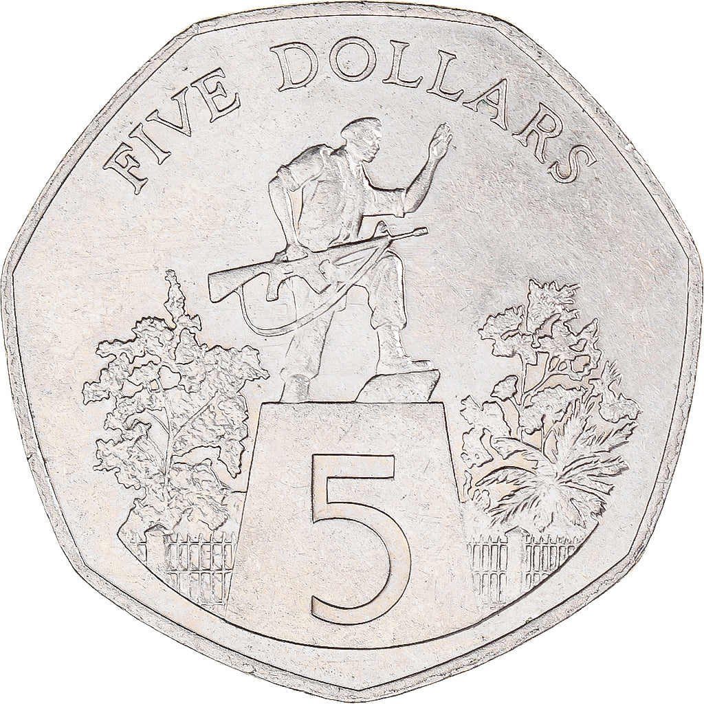 Coin, Liberia, 5 Dollars, 1985