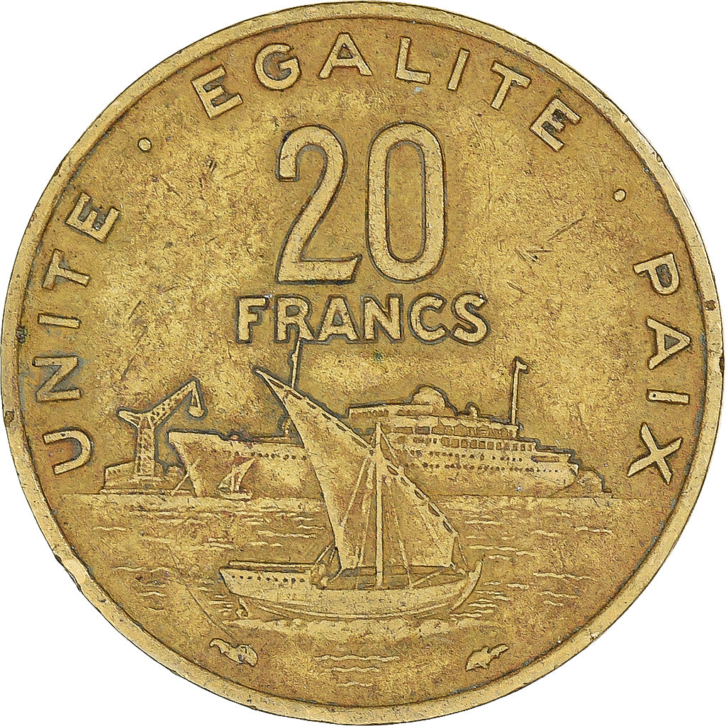 Monnaie, Djibouti, 20 Francs, 1986