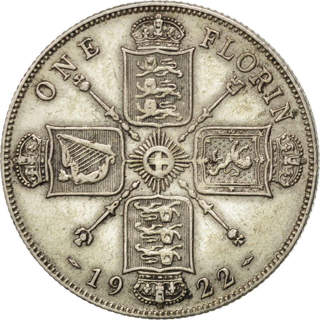 Coin, Great Britain, George V, Florin, Two Shillings, 1922, EF(40-45), Silver