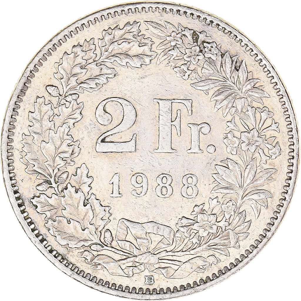 Moneta, Szwajcaria, 2 Francs, 1988