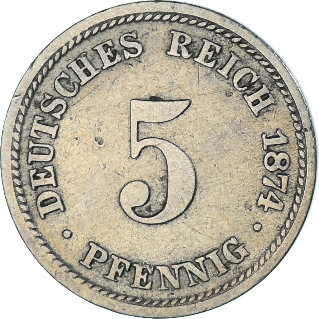 Monnaie, Allemagne, 5 Pfennig, 1874