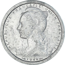 Munten, Madagascar, 2 Francs, 1948