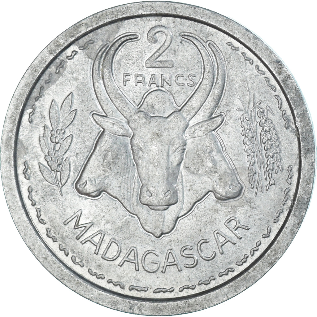 Munten, Madagascar, 2 Francs, 1948