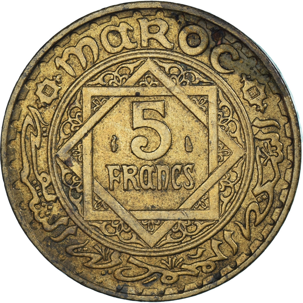 Moeda, Marrocos, 5 Francs, 1365