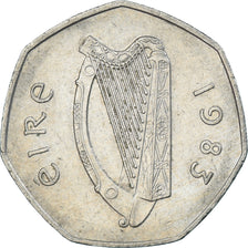 Moneta, Irlanda, 50 Pence, 1983