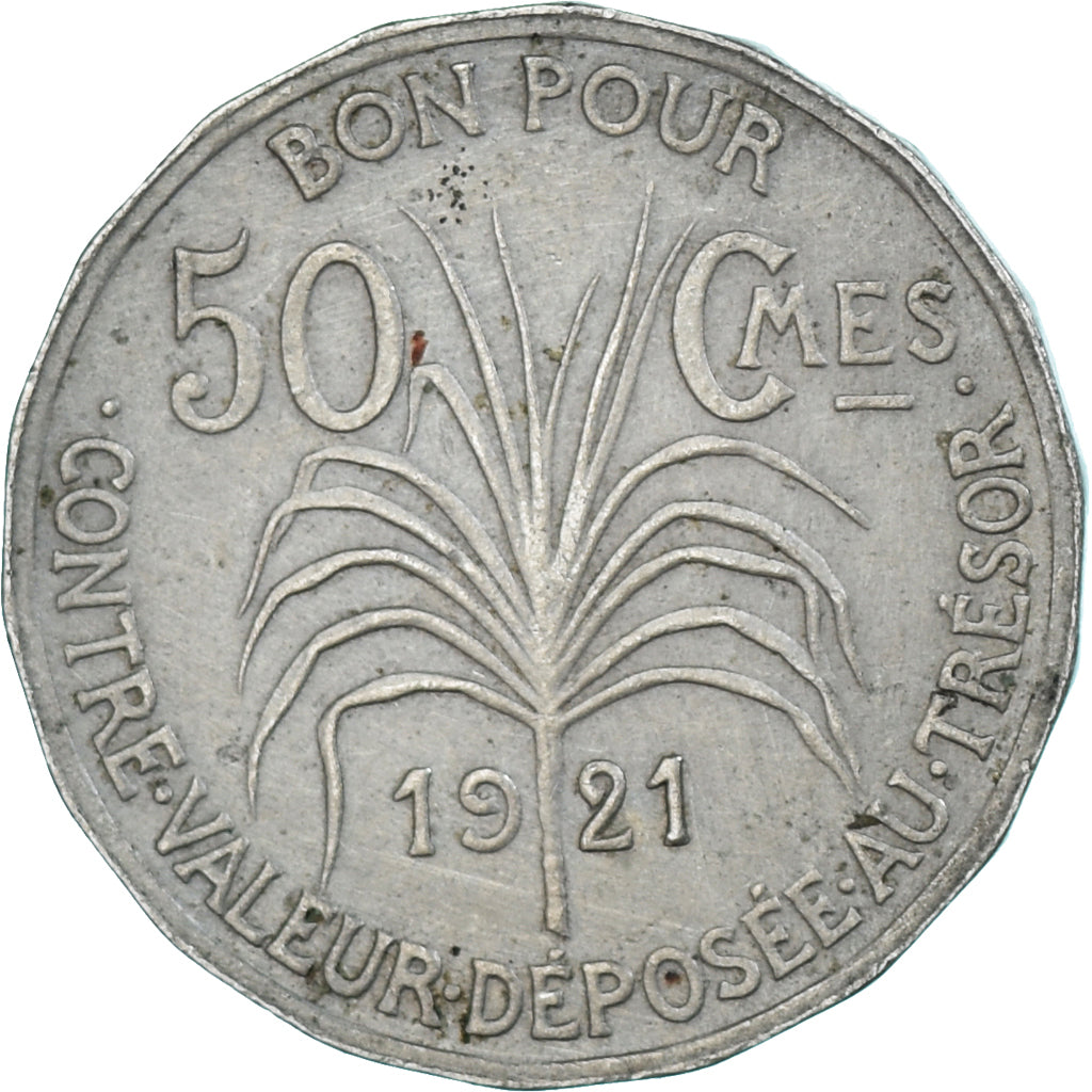 Moneda, Guadalupe, 50 Centimes, 1921