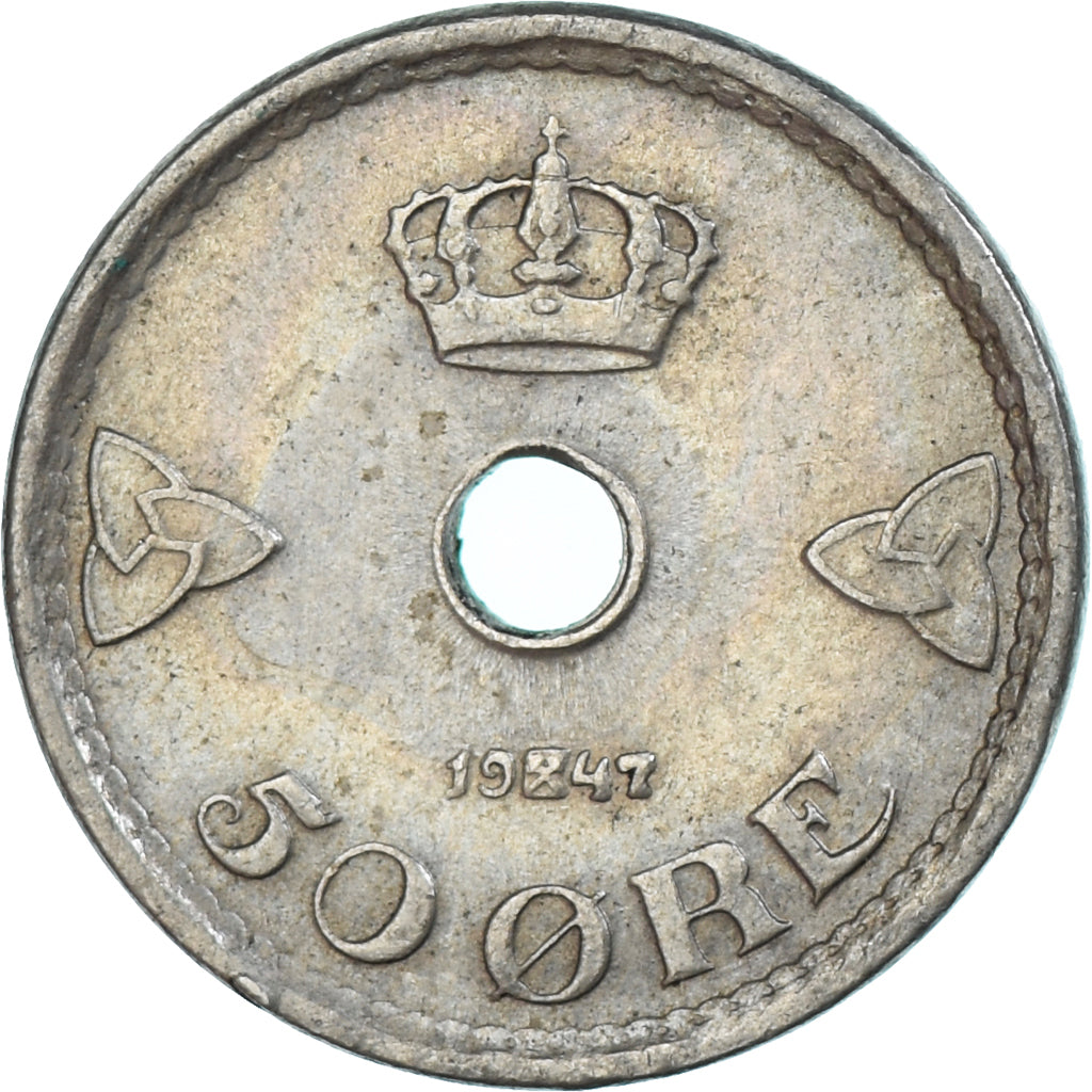 Munten, Noorwegen, 50 Öre, 1947