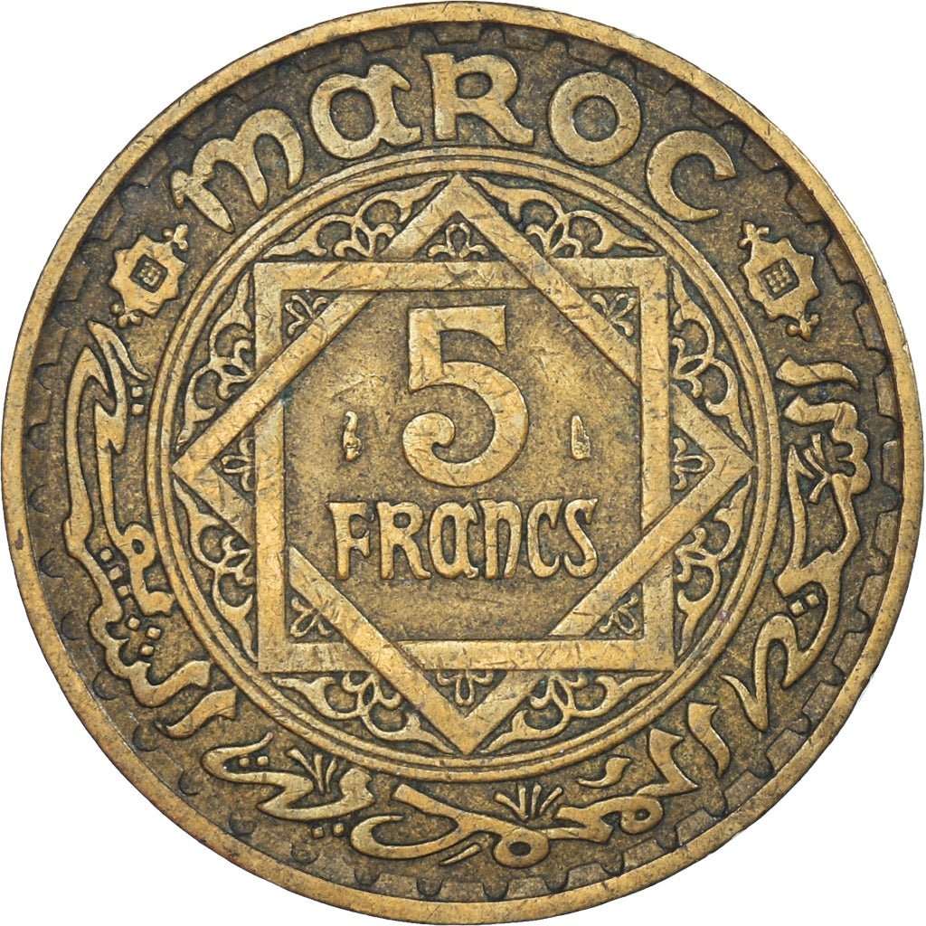 Monnaie, Maroc, 5 Francs, 1365