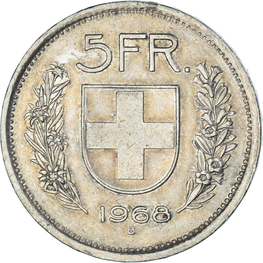 Monnaie, Suisse, 5 Francs, 1968