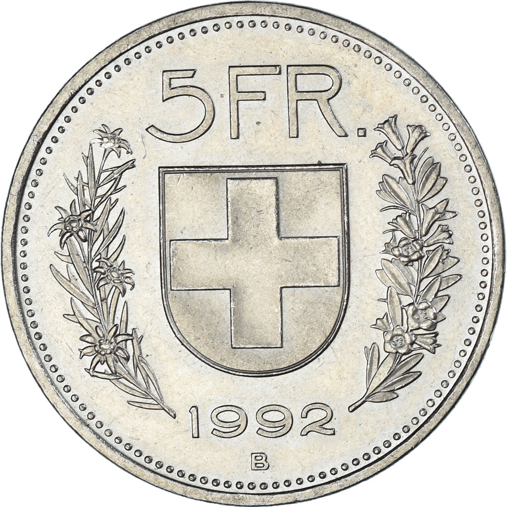 Coin, Switzerland, 5 Francs, 1992