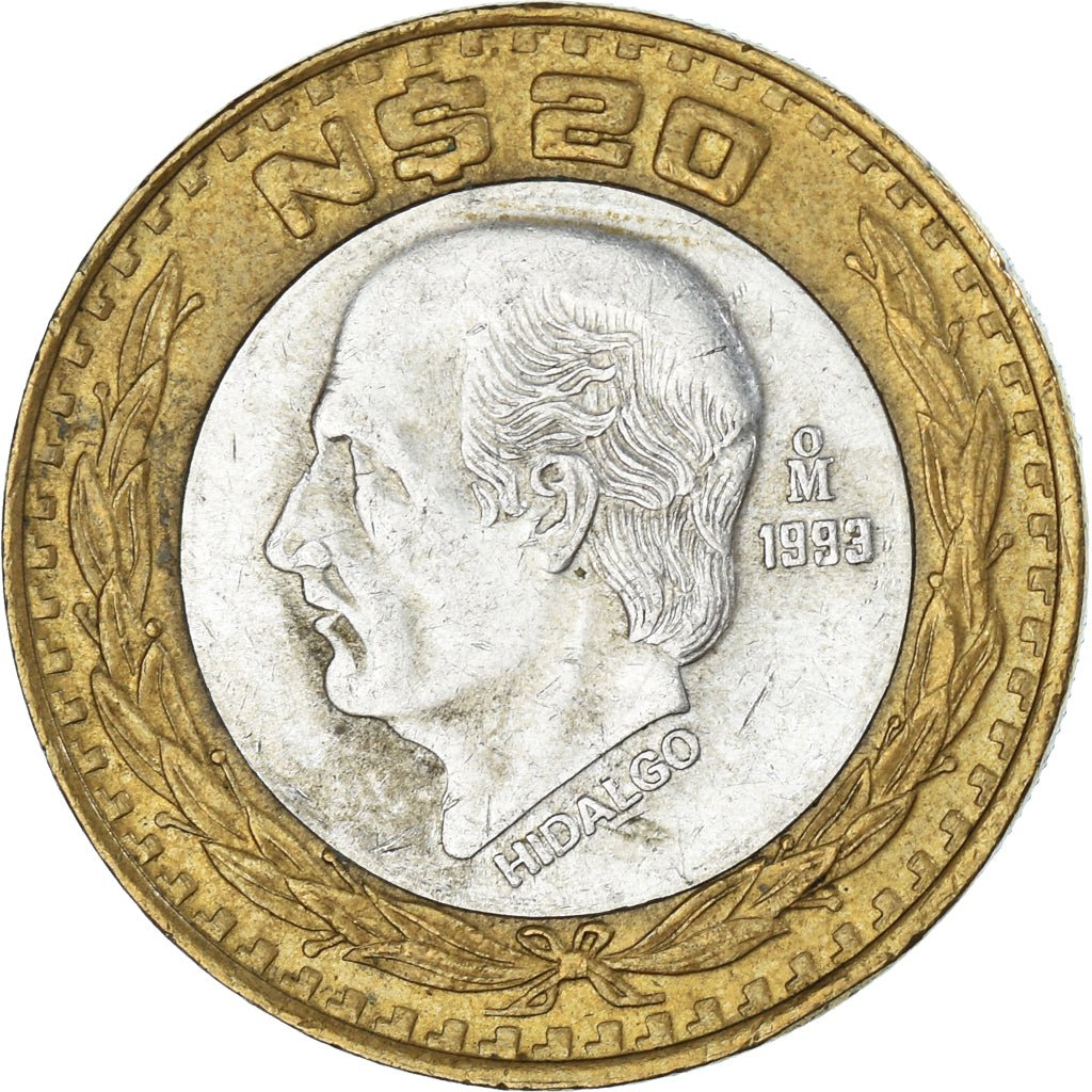 Moneda, México, 20 Nuevo Pesos, 1993