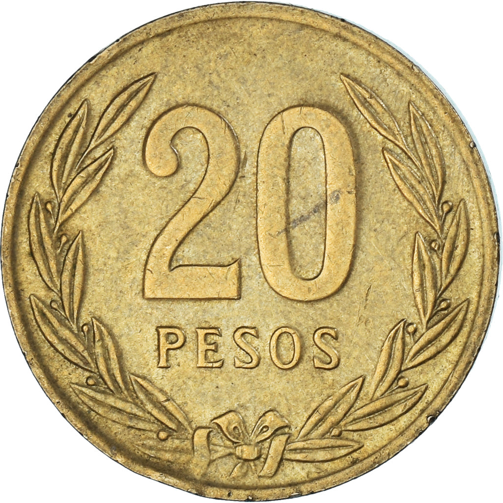 Moneta, Colombia, 20 Pesos, 1989