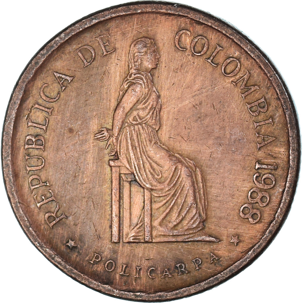 Coin, Colombia, 5 Pesos, 1988