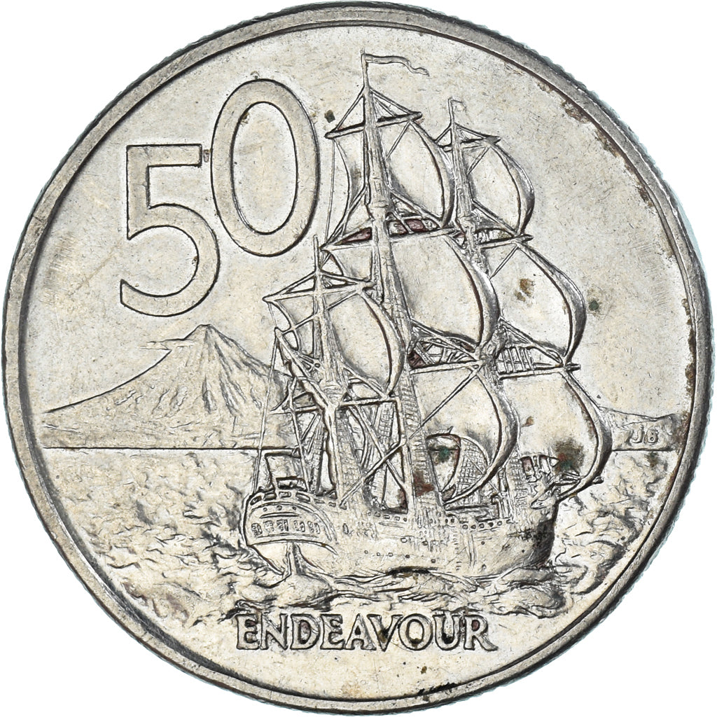 Monnaie, Nouvelle-Zélande, 50 Cents, 1988