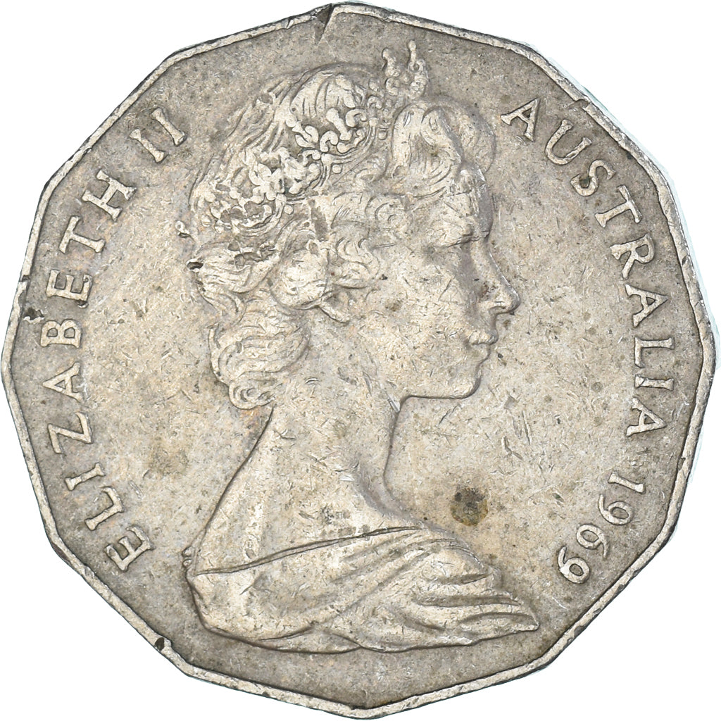 Moneda, Australia, 50 Cents, 1969