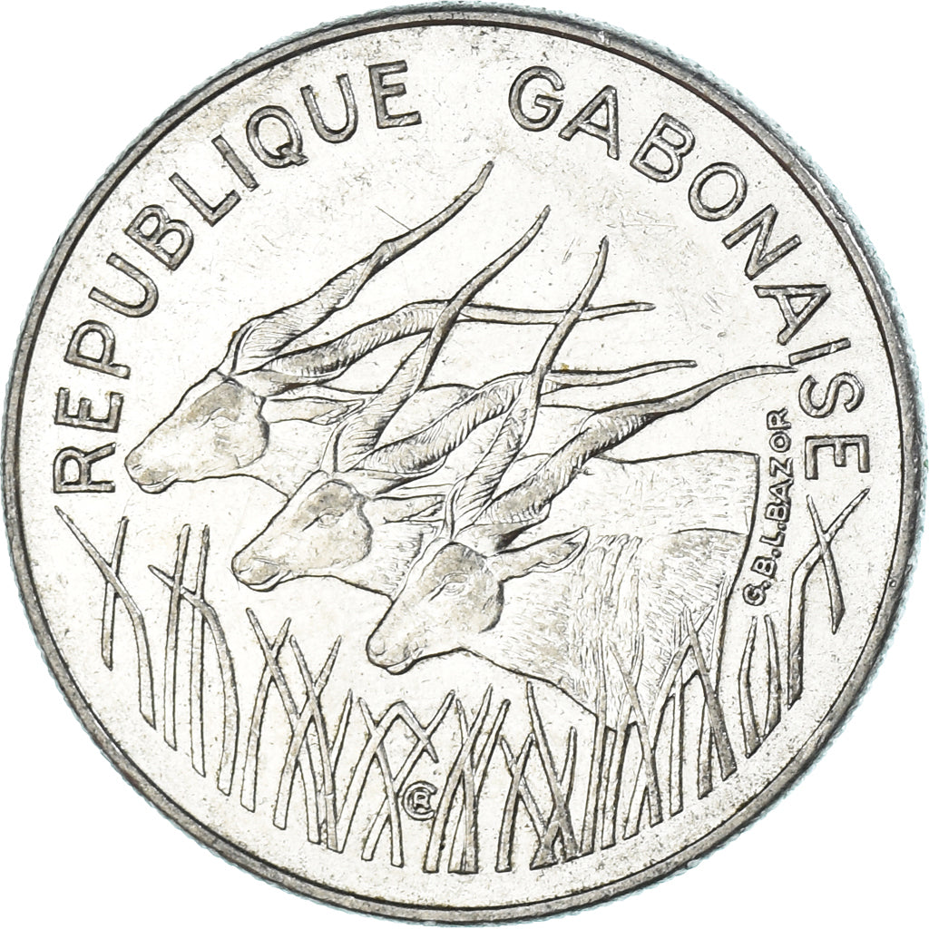 Coin, Gabon, 100 Francs, 1982