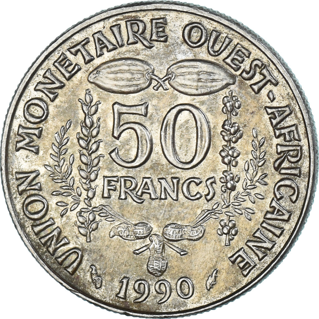 Moeda, Estados da África Ocidental, 50 Francs, 1990