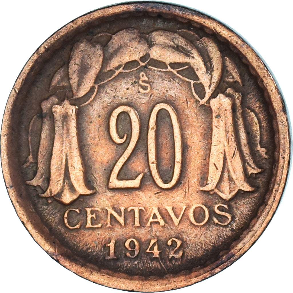 Monnaie, Chili, 20 Centavos, 1942