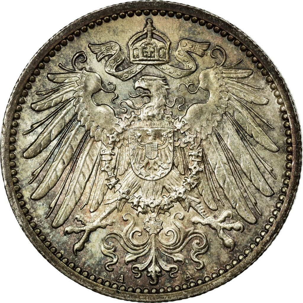 Coin, GERMANY - EMPIRE, Wilhelm II, Mark, 1912, Berlin, MS(63), Silver, KM:14