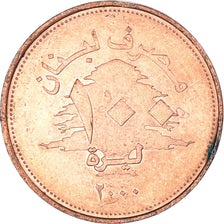 Coin, Lebanon, 100 Livres, 2000