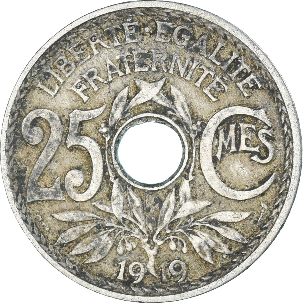 Moeda, França, 25 Centimes, 1919