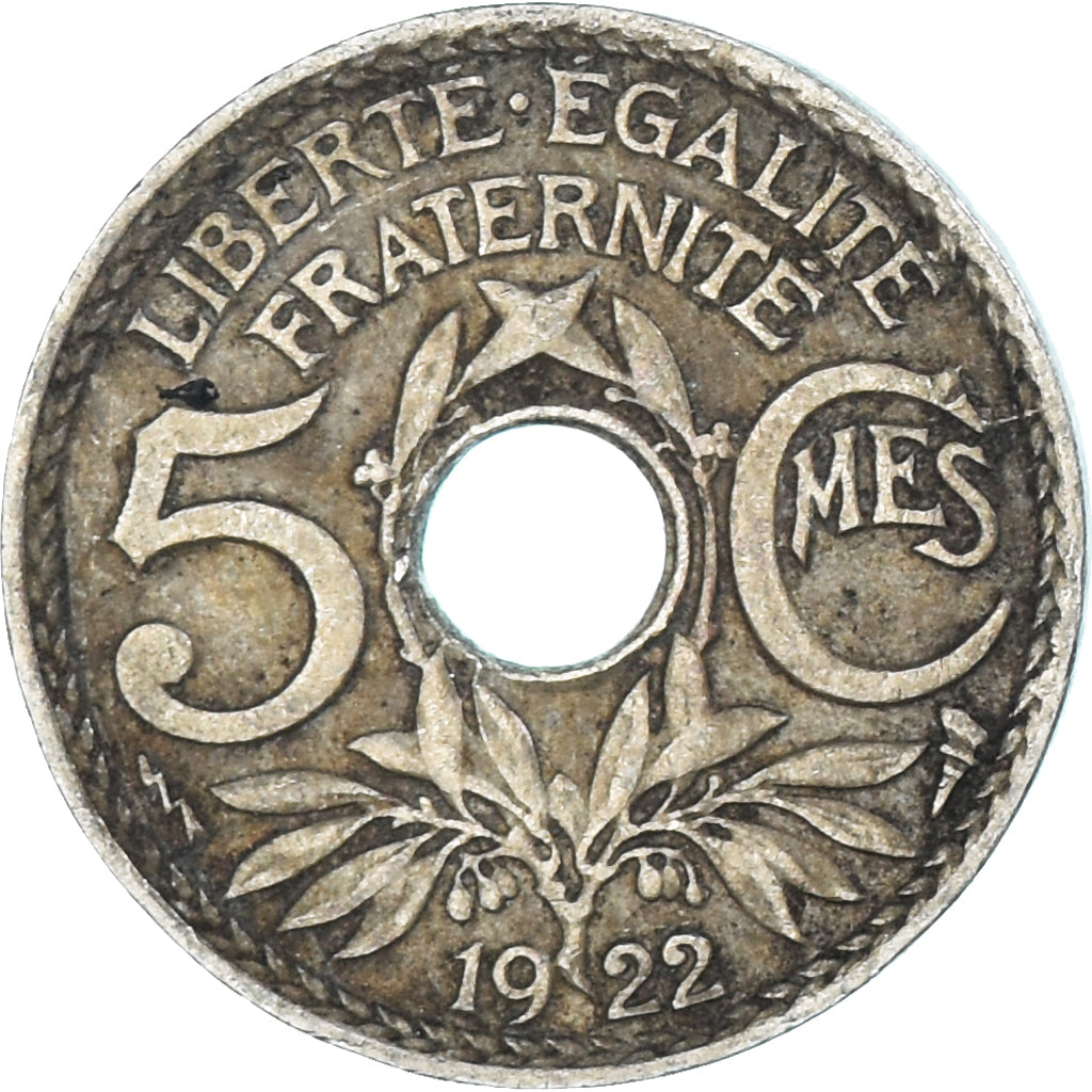 Coin, France, 5 Centimes, 1922