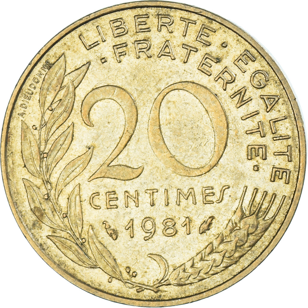 Moneta, Francia, 20 Centimes, 1981