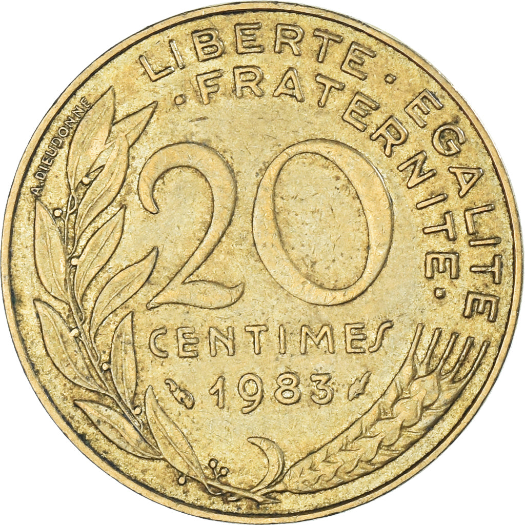 Moneta, Francja, 20 Centimes, 1983